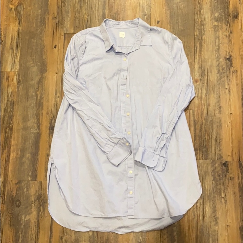 Maternity button down light blue